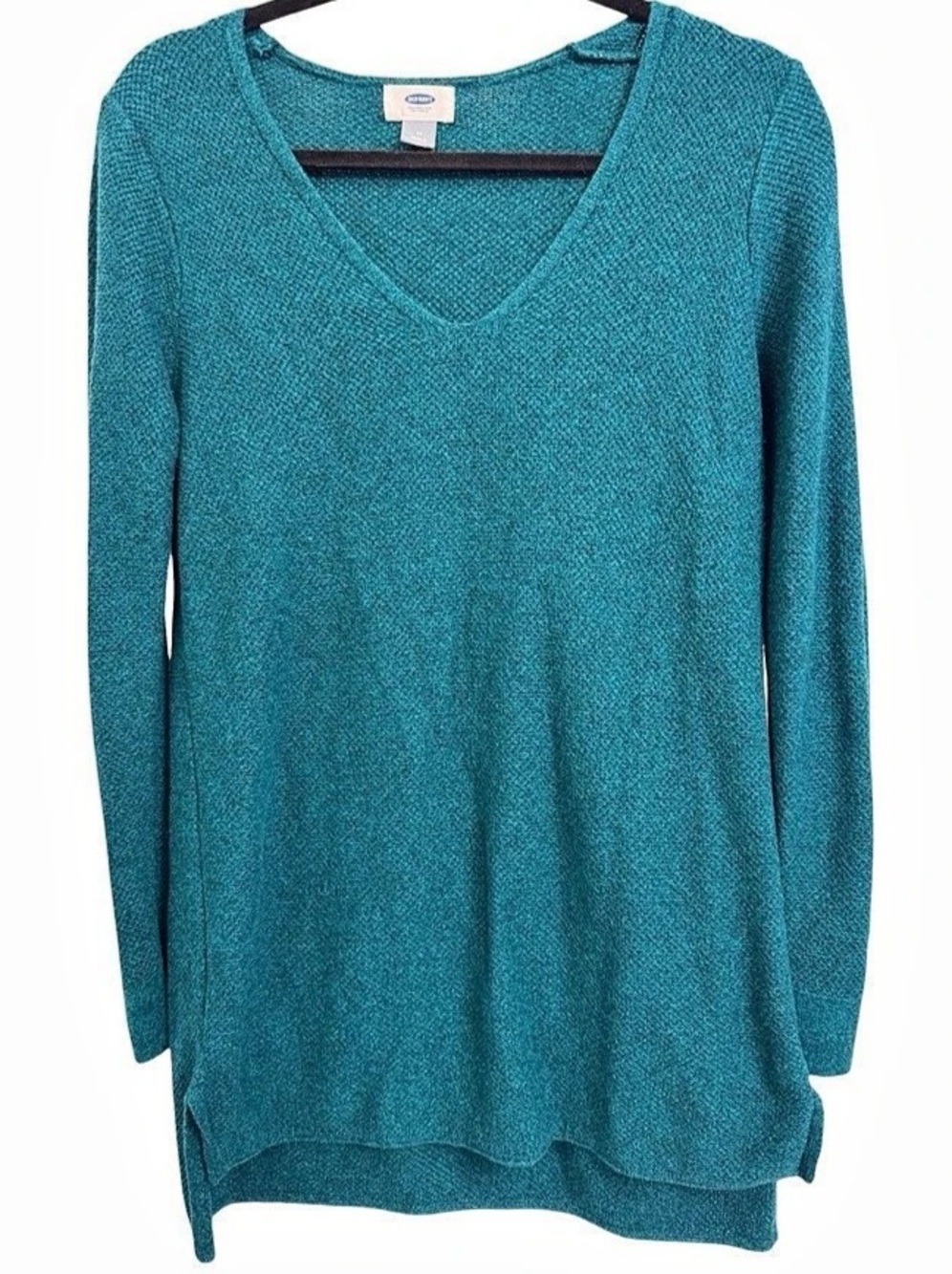 Old Navy Textured V-Neck Sweater Tunic Teal size M